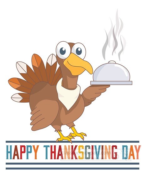 thanksgiving turkey serving hot plate clipart