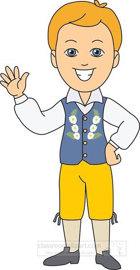 traditional folk costume man sweden clipart