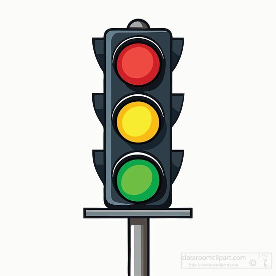 traffic light signal with red yellow and green lights