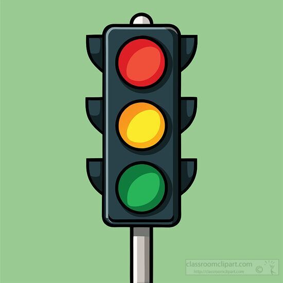 traffic light vector image with illuminated signal lights