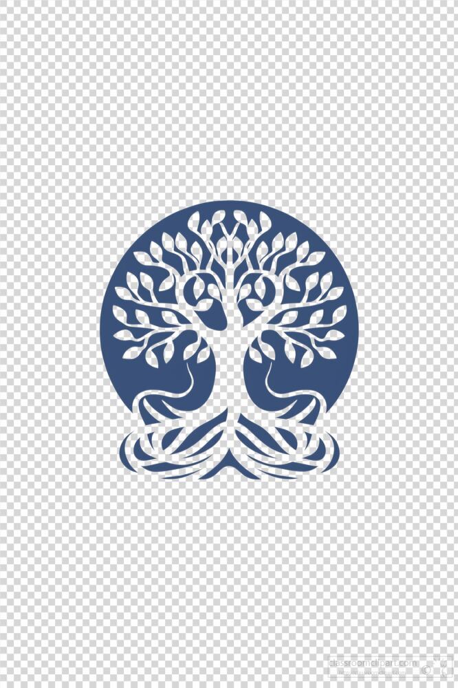 Tree of Life Logo Design With Minimal Flat Colors