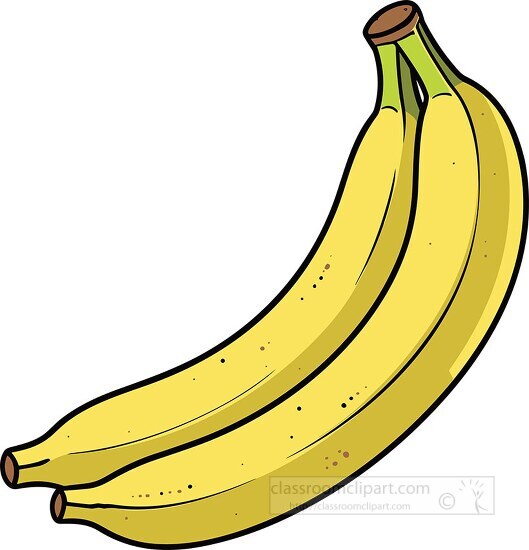 two ripened yellow bananas clip art