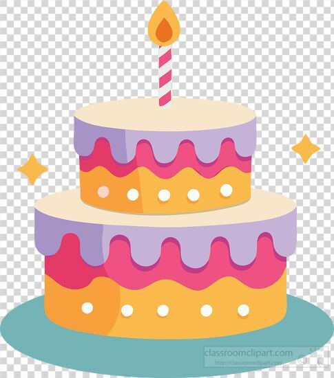 two tiered birthday cake with bright colors and sprinkles