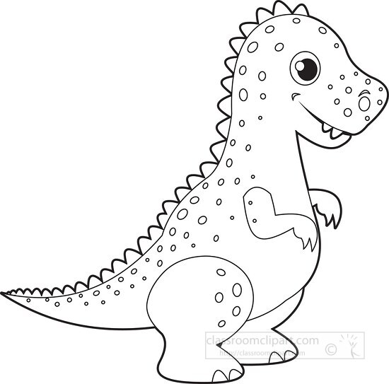 tyrannosaur dinosaur black outline clipart