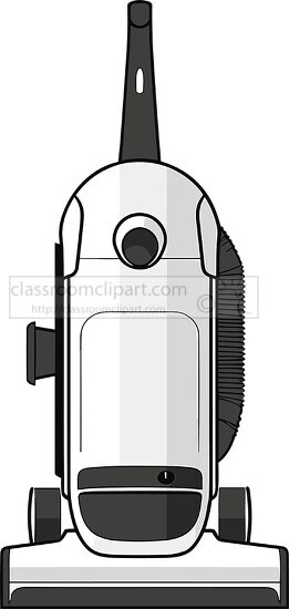 upright vacuum front view copy black outline clip art