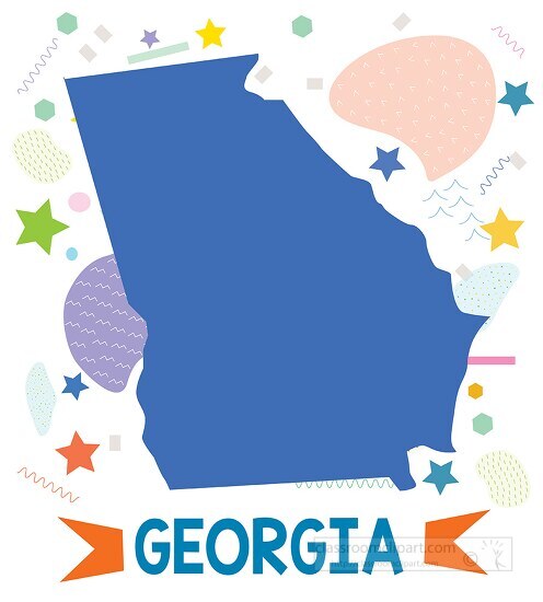 usa georgia illustrated stylized map copy