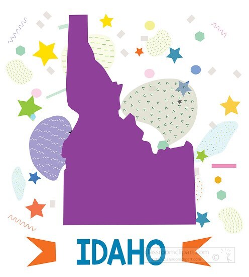 usa idaho illustrated stylized map