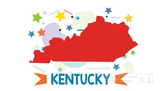 usa kentucky illustrated stylized map