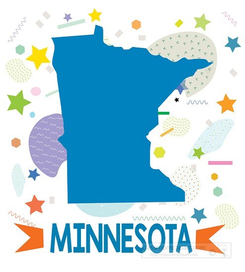 usa minnesota illustrated stylized map