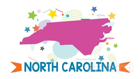 usa north carolina illustrated stylized map