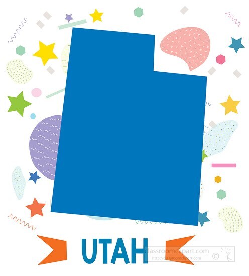 usa utah illustrated stylized map