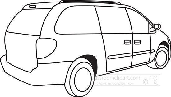 van vehicle black outline clipart 56