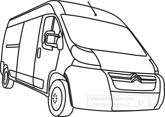 van vehicle black outline clipart 57