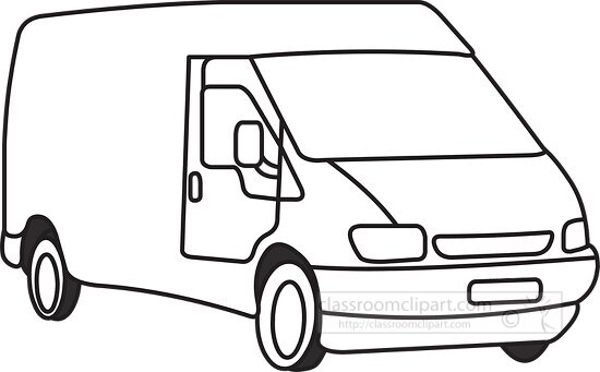 van vehicle black outline clipart 59