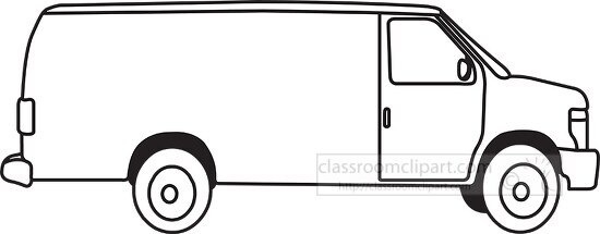 van vehicle black outline clipart 61