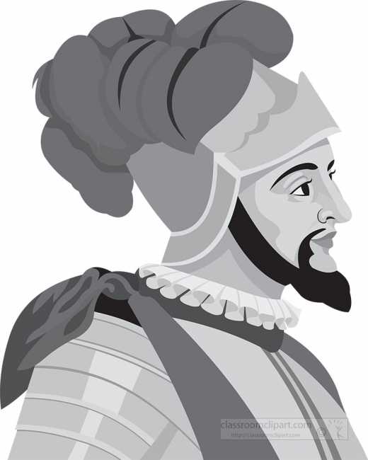 vasco de balboa explorer gray color clipart