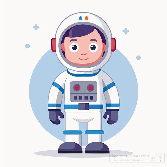 vector shows a friendly cartoon astronaut with a smiling face we