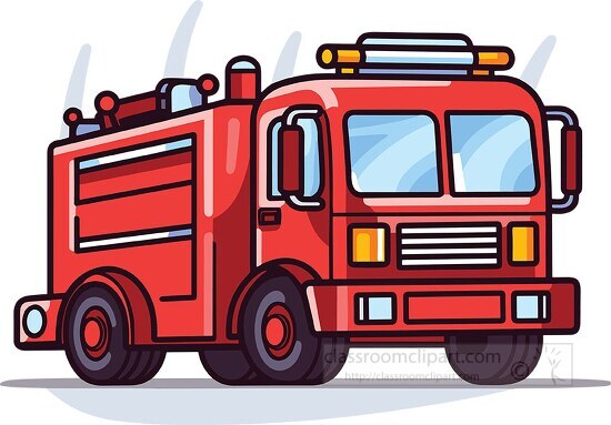 vibrant red fire truck clip art