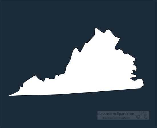 virginia state map silhouette style clipart