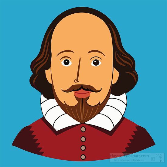 William Shakespeare with a mustache and beard