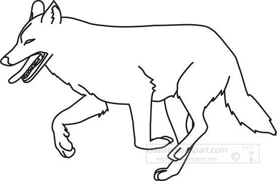 wolf black outline clipart 17