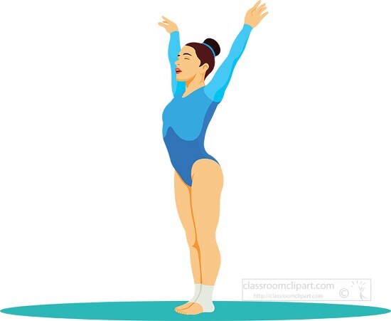 women stands on mat to prepare for gymnastics on floor exercise