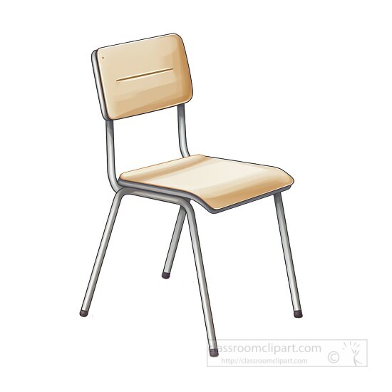 wooden student chair clip art