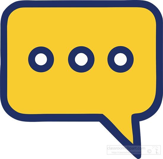 yellow rectabgle speech bubble three dots