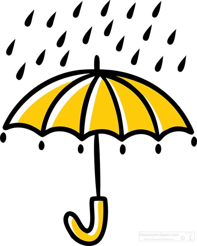 yellow umbrella for protection against the falling rain