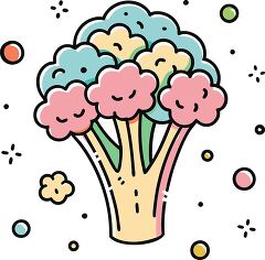  broccoli colorful playful icon clip art