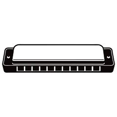  Harmonica Design on White Background