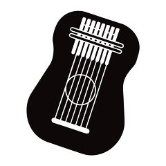  Kalimba Silhouette on White Background