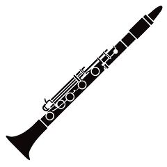  Oboe Silhouette on a White Background Background