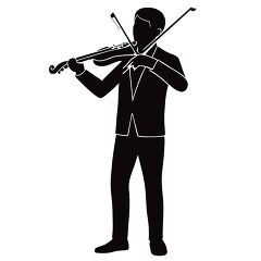  Violin Silhouette on a White Background Background