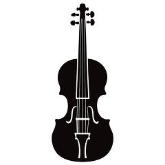  Violin Silhouette on a White Background Background