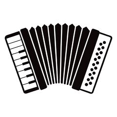 Accordion Silhouette on White Background