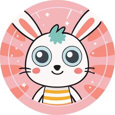 Adorable Bunny Cartoon Sticker