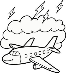 aircraft in a thunderstorm coloring page