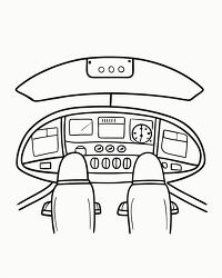 Airplane Cockpit Coloring Page