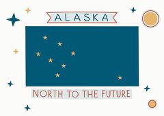 Alaska State Clip Art Featuring the State Flag Design