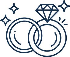 anniversary rings simple line icon