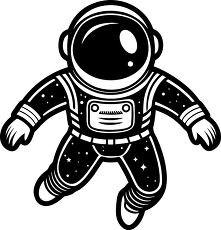 astronaut floating in space silhouette