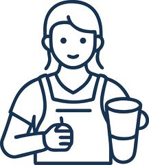 barista with coffee cup icon