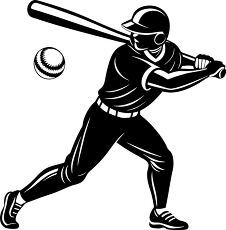 baseball batter swinging bat silhouette