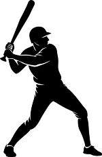 baseball batter swinging bat silhouette