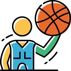 basketball bold lines flat design