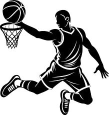 basketball player dunking silhouette