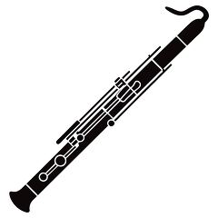 Bassoon Silhouette on White Background Background