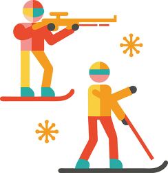 biathlon Ski  Shoot Colorful Minimalist Clip Art