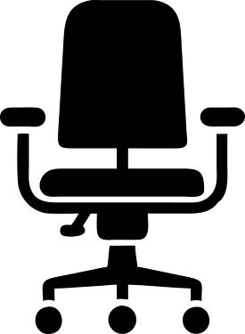 Black and White Clip Art of a Modern Office Chair Design